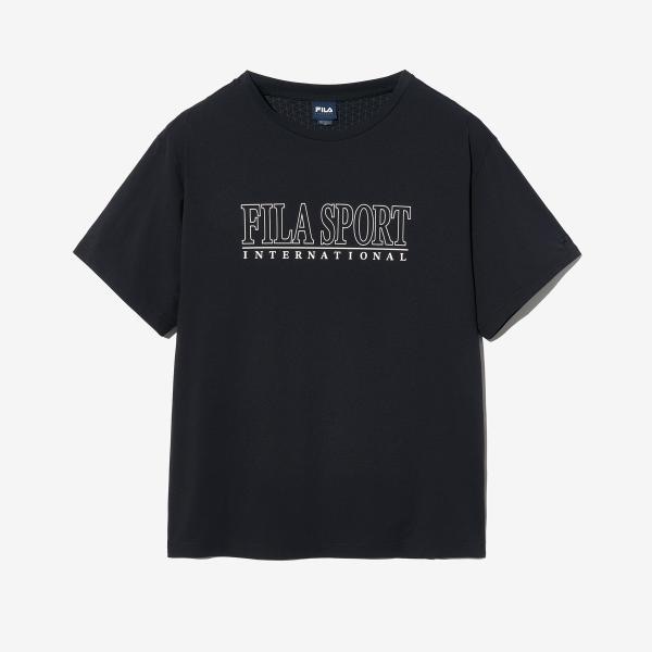 [FILA] 冷感インターナショナルレタリング半袖Tシャツ (FS2RSH2104X_BLK)