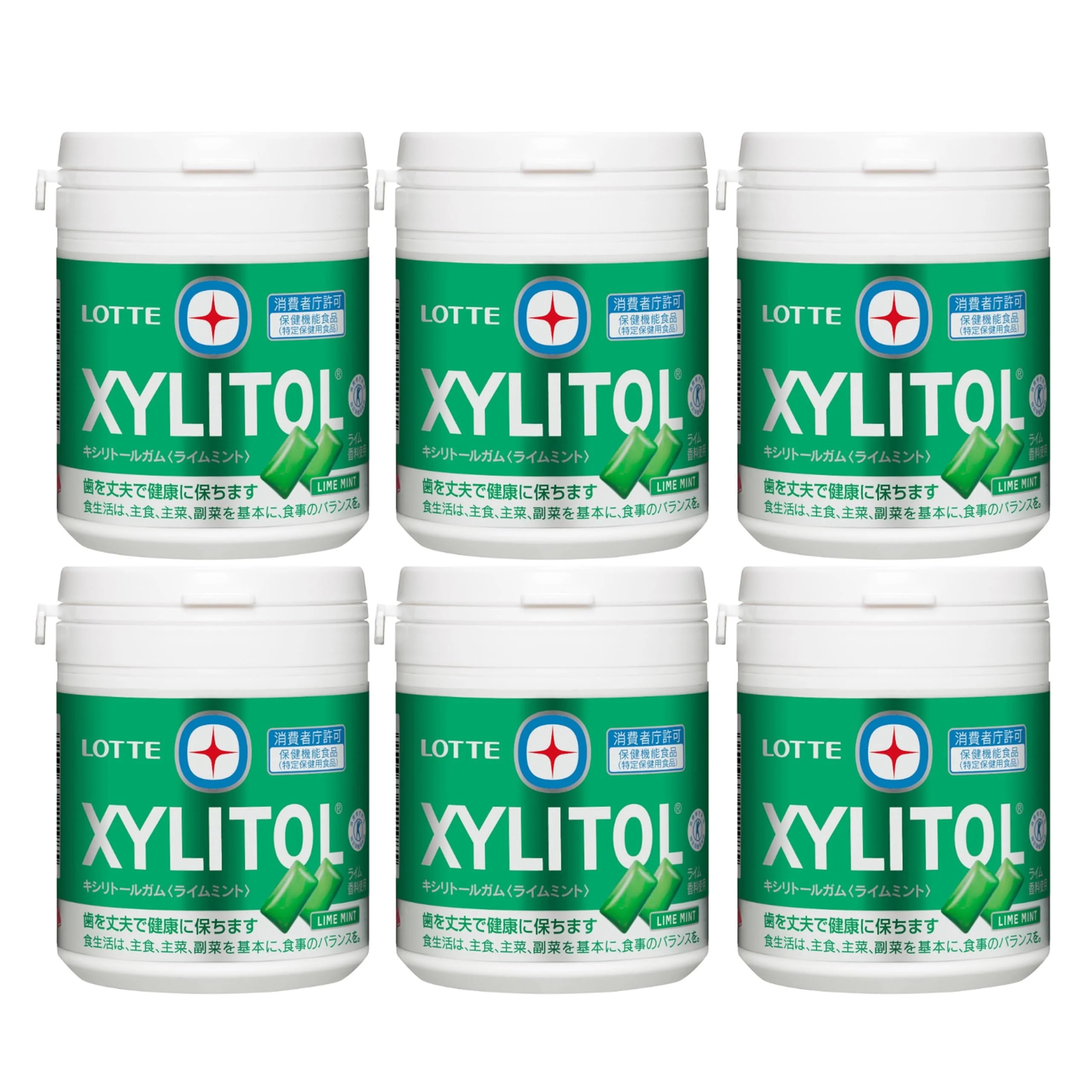 キシリトールガム(ライムミント)ファミリーボトル 133g×6個