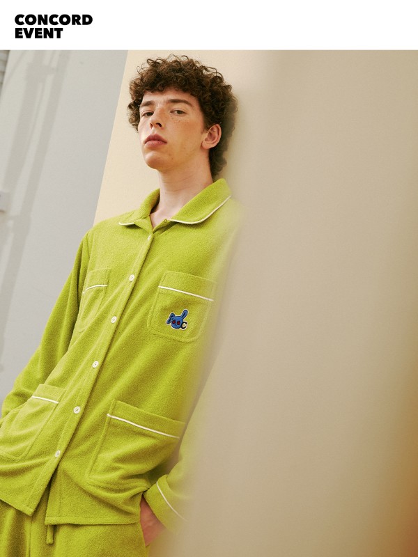 ConE 2025 夜更かし用ウサギ柄ホームウェアセット 秋冬 厚手 長袖 男女兼用 カップルパジャマ 10,105円