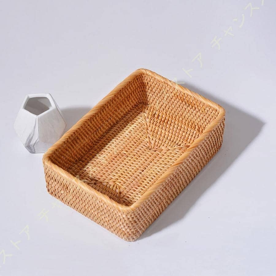 編み 籐で編まれた トレー サービストレイ ナチュラル 和風 長手盆 籠 収納かご トレイ メーカー直販トレイ型バスケット エスニック アジア おしゃれ 収納かご 収納カゴ