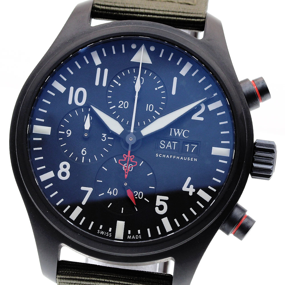 IWC SCHAFFHAUSEN IW389104 パイロットウォッチ トップガン SFTI クロノグラフ 自動巻き メンズ 良品 _840359【中古】