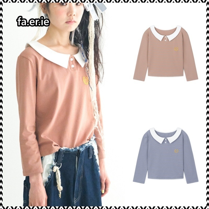 fa.er.ie peter pan collar stripe top