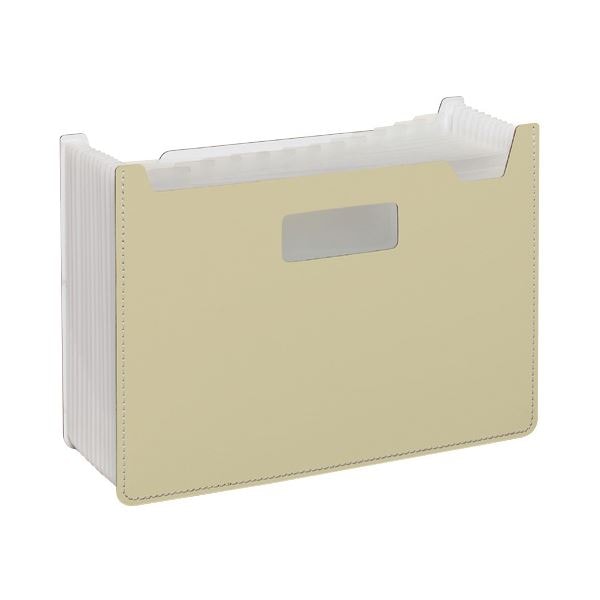 (まとめ) セキセイ ドキュメントスタンド A4ヨコ 13ポケット FB-2380-52クリーム 1個 (×10セット)