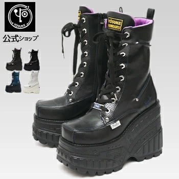 【公式SHOP特典キズ補修液付】 ヨースケ 厚底スニーカー レディース ハイカット スクエアトゥ 歩きやすい 13cm厚底ヒール