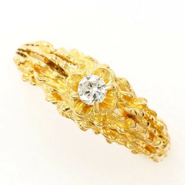 K18 18金 YG イエローゴールド リング 指輪 11.5号 ダイヤ ジュエリー 中古