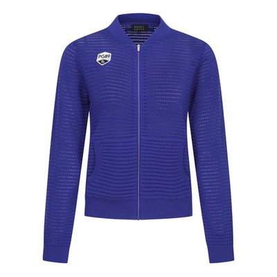 正規品 PEARLY GATES GOLF レディース ストライプニット ジップアップ セーター