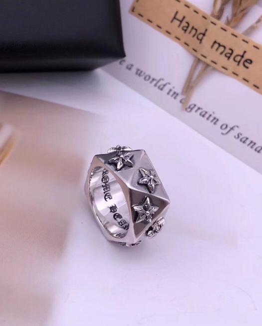 925スターリングシルバーダイヤモンド五芒星リングレトロトレンドオールマッチ男女同スタイル