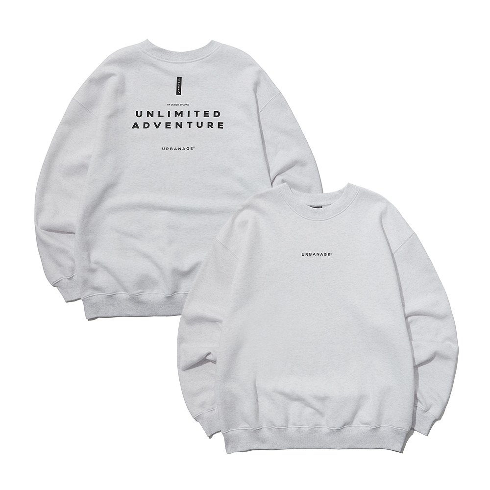 アーバネージアンリミテッドオーバースウェットシャツホワイトメランジ
