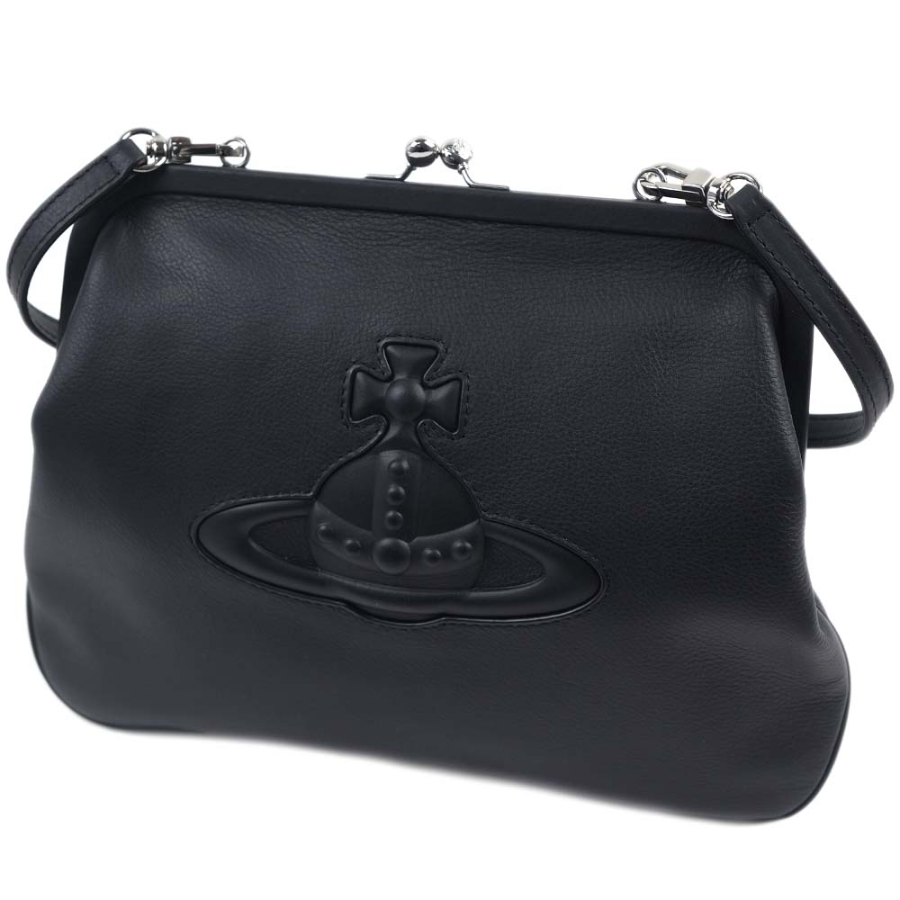ヴィヴィアンウエストウッド ショルダーバッグ 肩掛け レザー Vivienne Westwood CLUTCH INJECTED ORB BLACK 4304006T L001S N401
