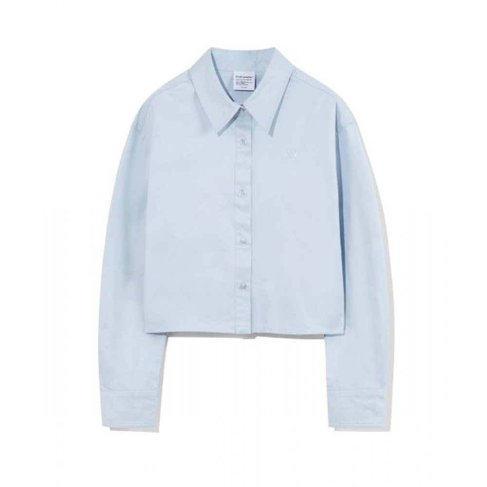 CODEGRAPHY コットン クロップシャツ スカイブルー (ウィメン)