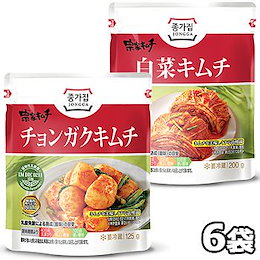 【送料無料】韓国 宗家 チョンガク キムチ 125g 3袋 + 白菜 キムチ 200g 3袋 韓国産 大根 食品 食材 料理 おかず おつまみ 発酵食品