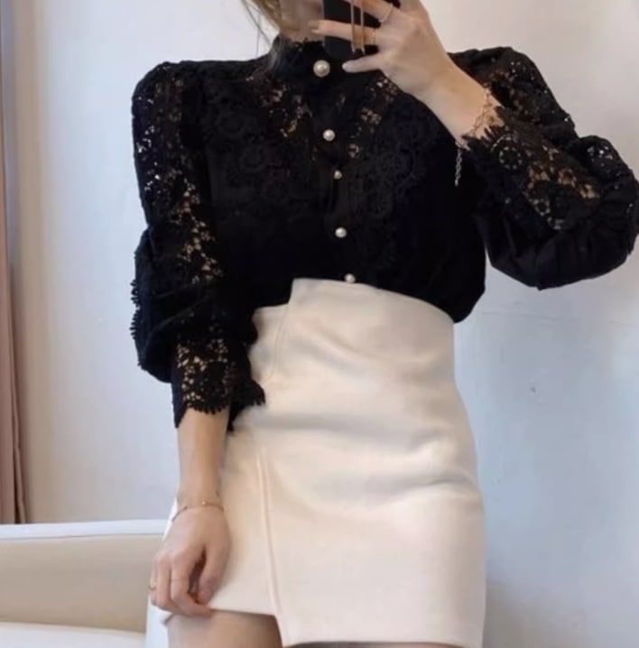 トップス デート モテアイテム シャツ ブラウス レース コットン 大人可愛い きれいめ 上品 おしゃれ かっこいい 大人可愛い ラブリー キュート ガーリー クール モード系 セクシー エレガント