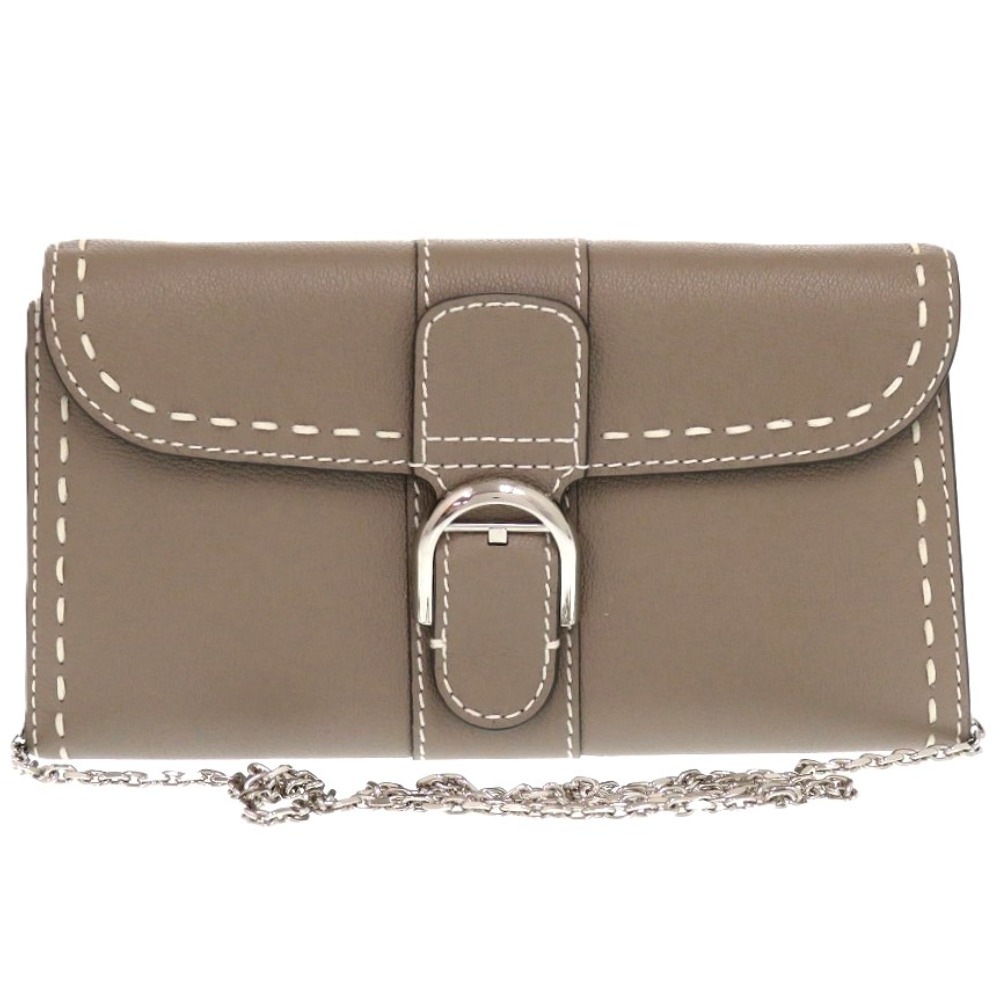 新品同様 ブリヨンチェーンウォレット AB0476ADW0AKSPA 長財布 カーフ/カーフレザー グレージュ 0217【中古】 レディース 108,900円