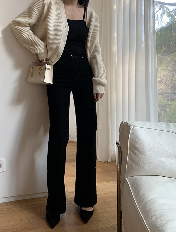 [ssumj] by . ベルベット ワイド ブーツカット パンツ1次すぐ配送分オープン