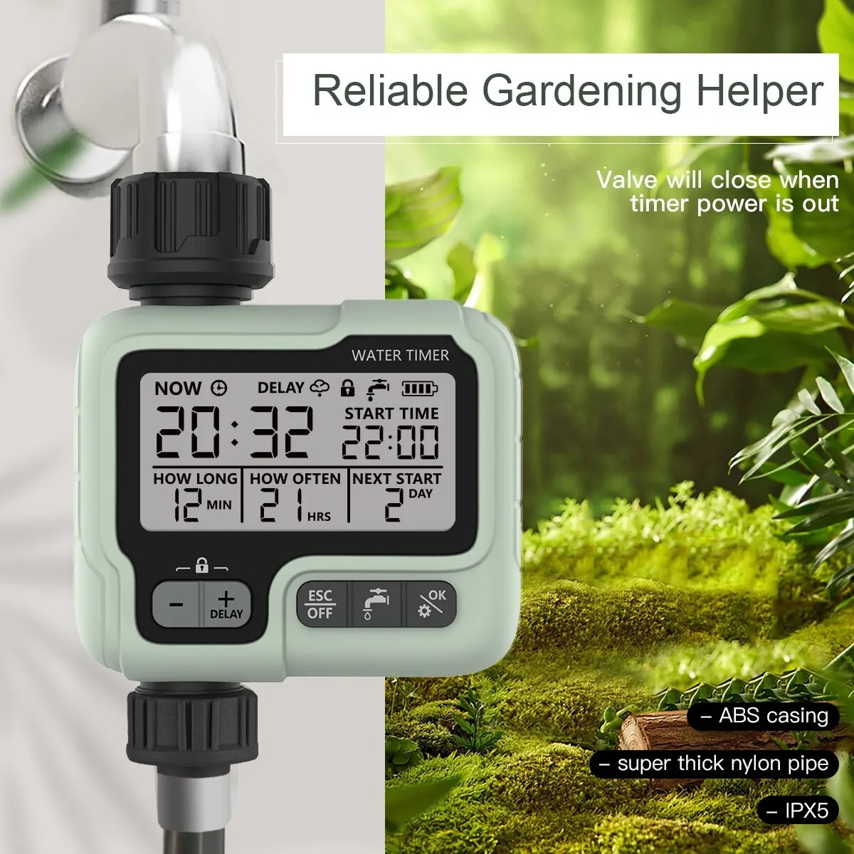 HCT-322 Automatic Water Timer Garden Digital Irrigation Machine Intelligent Sprinkler Used Outdoor t