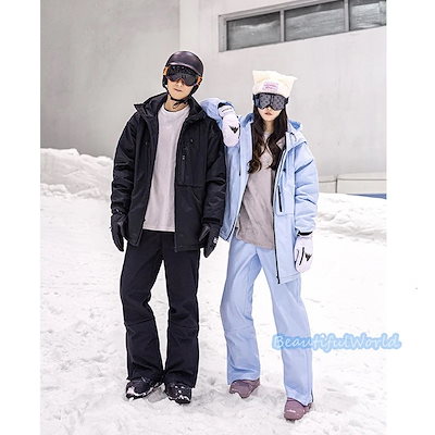 スノーボードウェア レディース 上下セット メンズ 男女 韓国 可愛い 黒 楽天市場】スノーボードウェア スキーウェア 上下セット レディース