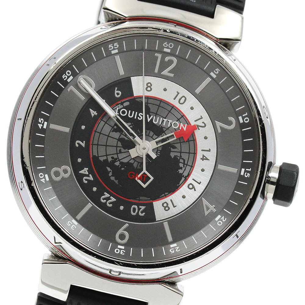 ルイ・ヴィトン LOUIS VUITTON Q1D30 タンブール グラフィット GMT 自動巻き メンズ _912352【中古】