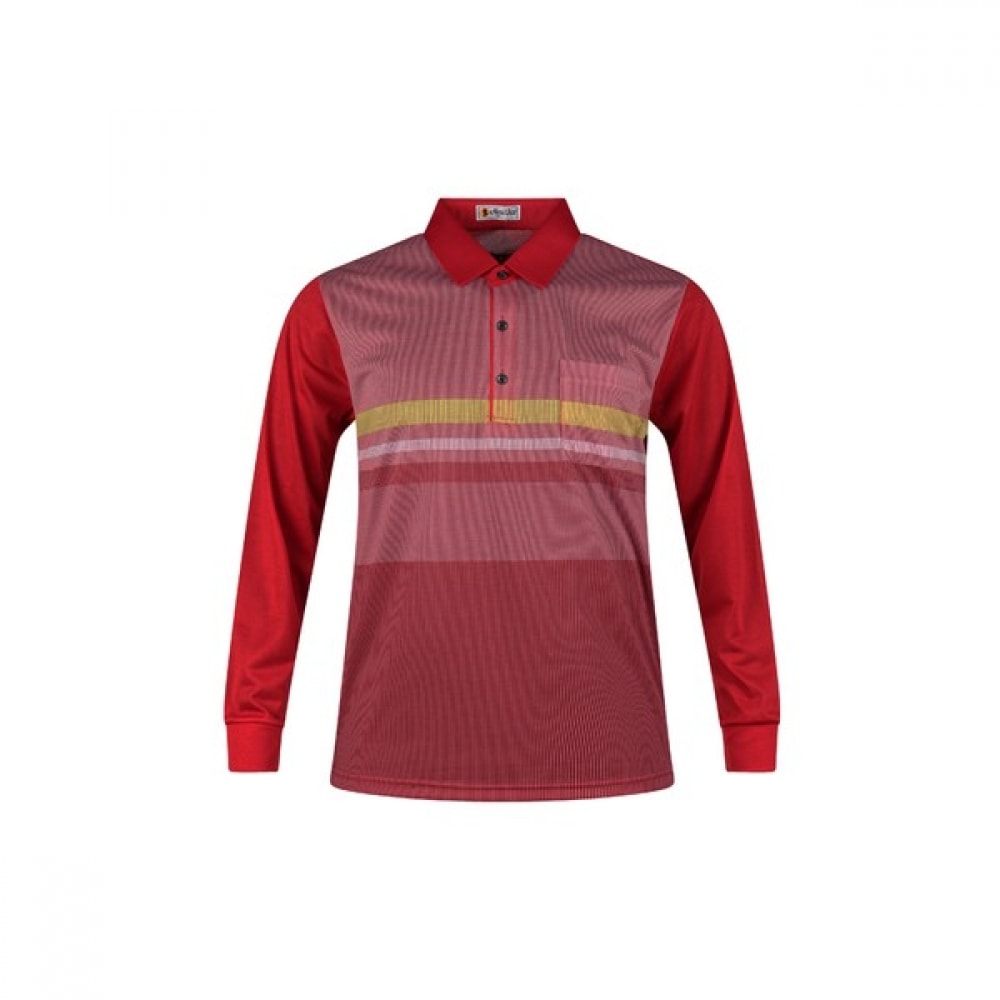 (ラックスゴルフ) ラックスゴルフニューエースメンズクラシックブロックカラー長袖ゴルフシャツ AE4A411