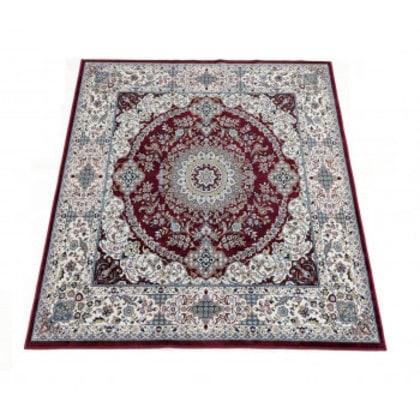 ロイヤルII ベルギー製モケット織り カーペット 195X195 レッド R1487622RE