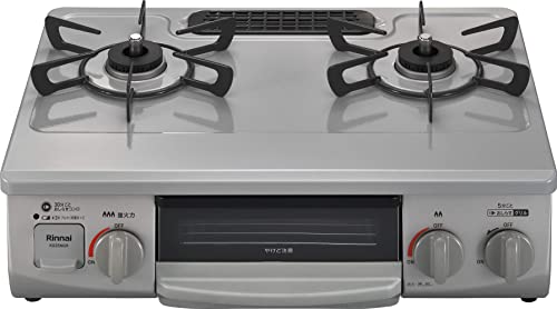 リンナイ ガステーブル ガスコンロ 都市ガス12A・13A用 幅約56cm 片面焼きグリル 左強火力 KG35NGRL/13A スカイグレー