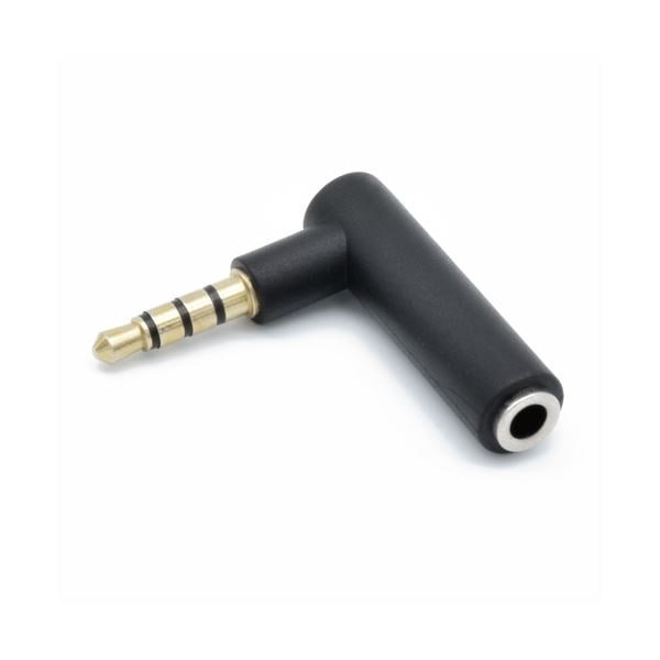 （まとめ）日本トラストテクノロジー 4極ステレオミニ L型変換コネクタ JSC-028BK[x5]