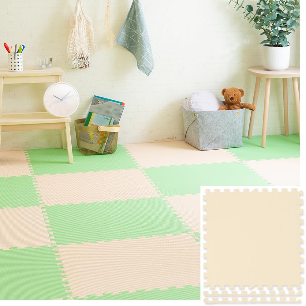 アイリスプラザ ジョイントマット 大判 3畳 60cm 20mm コルクマット カラーマット 防音 傷防止 ペット 赤ちゃん 60×60 ベージュ PEJTM-602 16枚セット