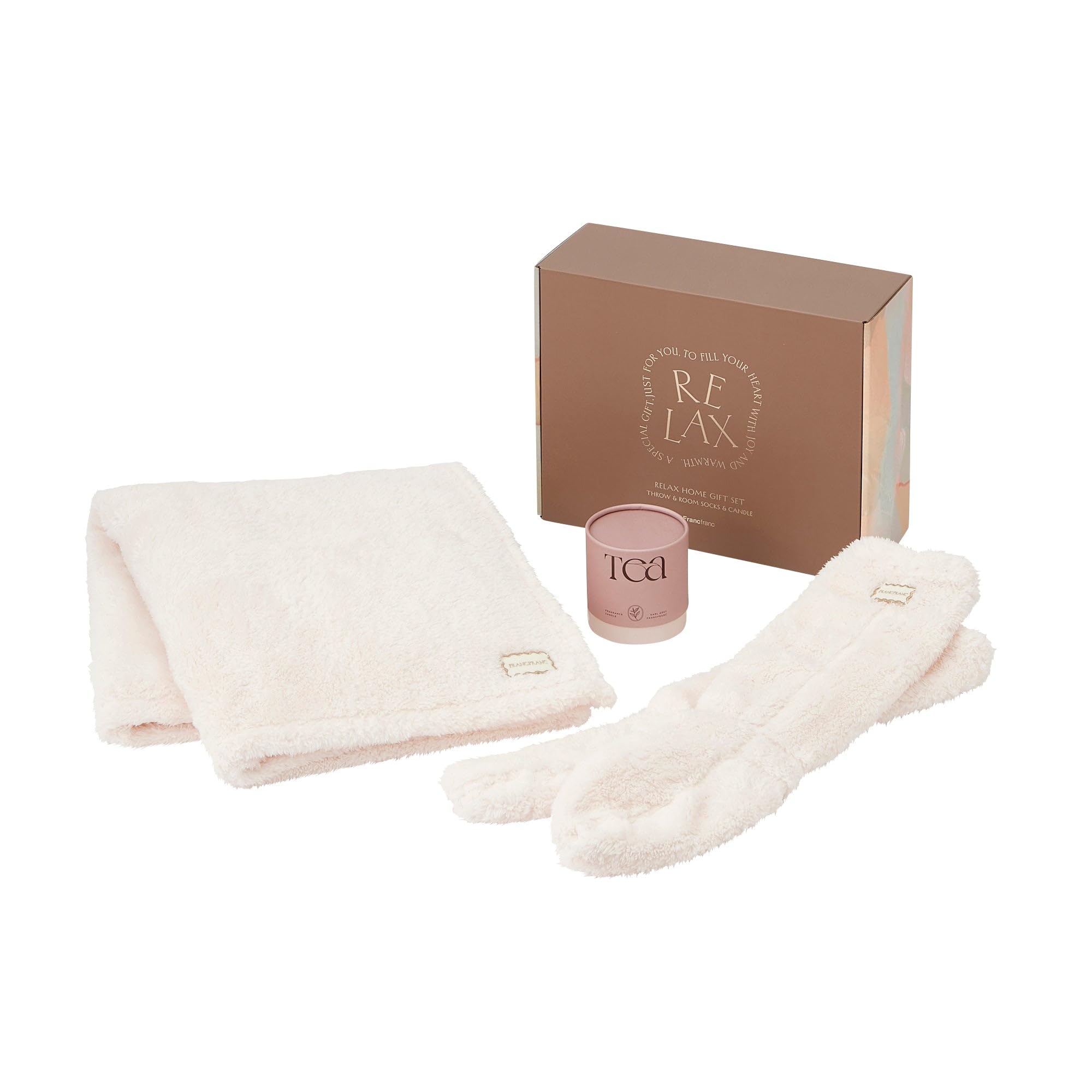 Francfranc フランフラン リラックスホームギフトセット ひざ掛け ルームソックス フレグランスキャンドル 3点セット