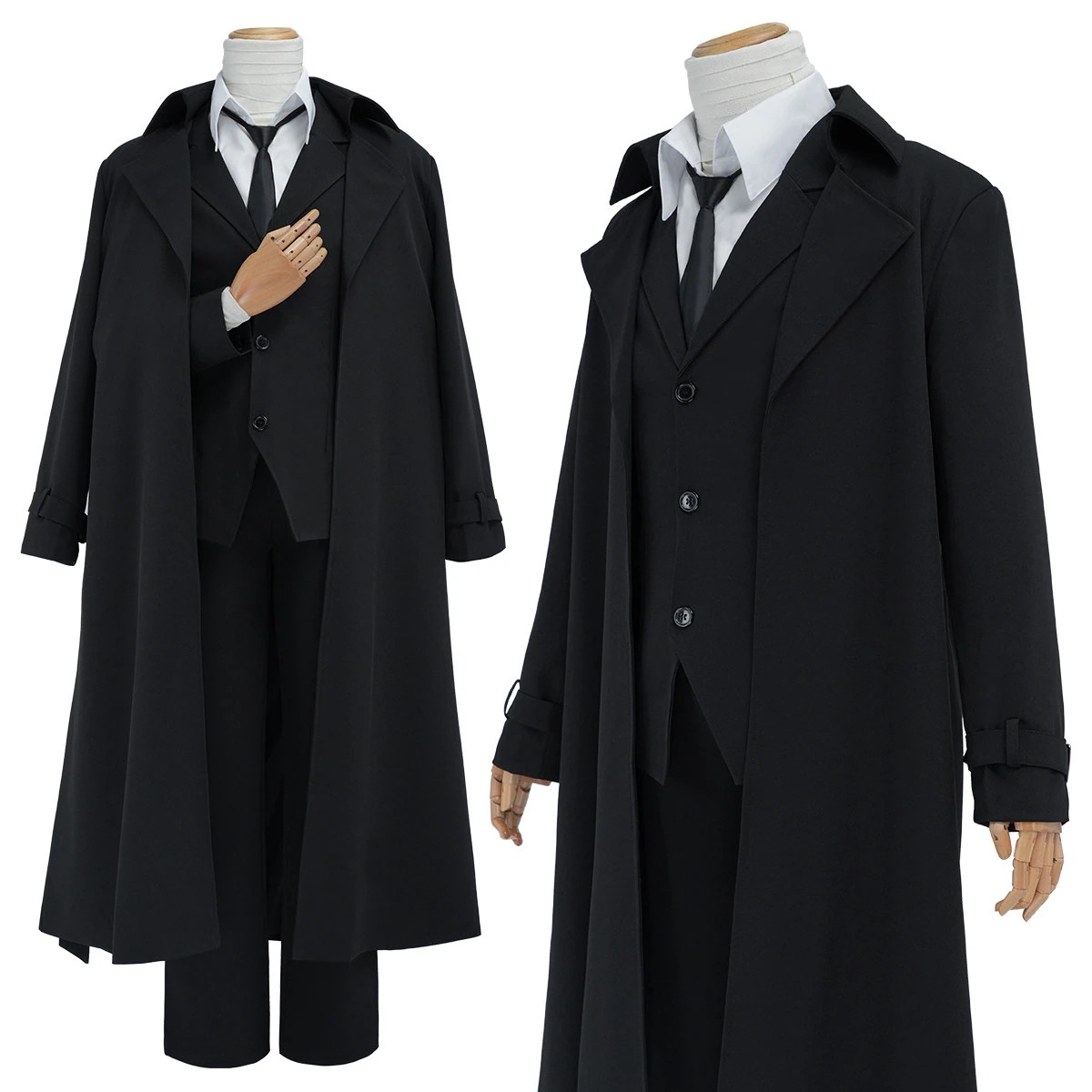 [2026 新作]HOLOUNCOSER 文豪ストレイドッグス 太宰治 ポートマフィア 黒い大衣 黒時代 コスプレ 衣装 C服 フルセット 仮装 ハロウィン アニメ