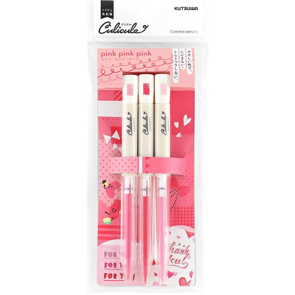 人気ブランドを クリクル （まとめ買い）くりだし色鉛筆 ピンク/ピンク/ピンク [x5] DE001PK 3色セット 筆記具