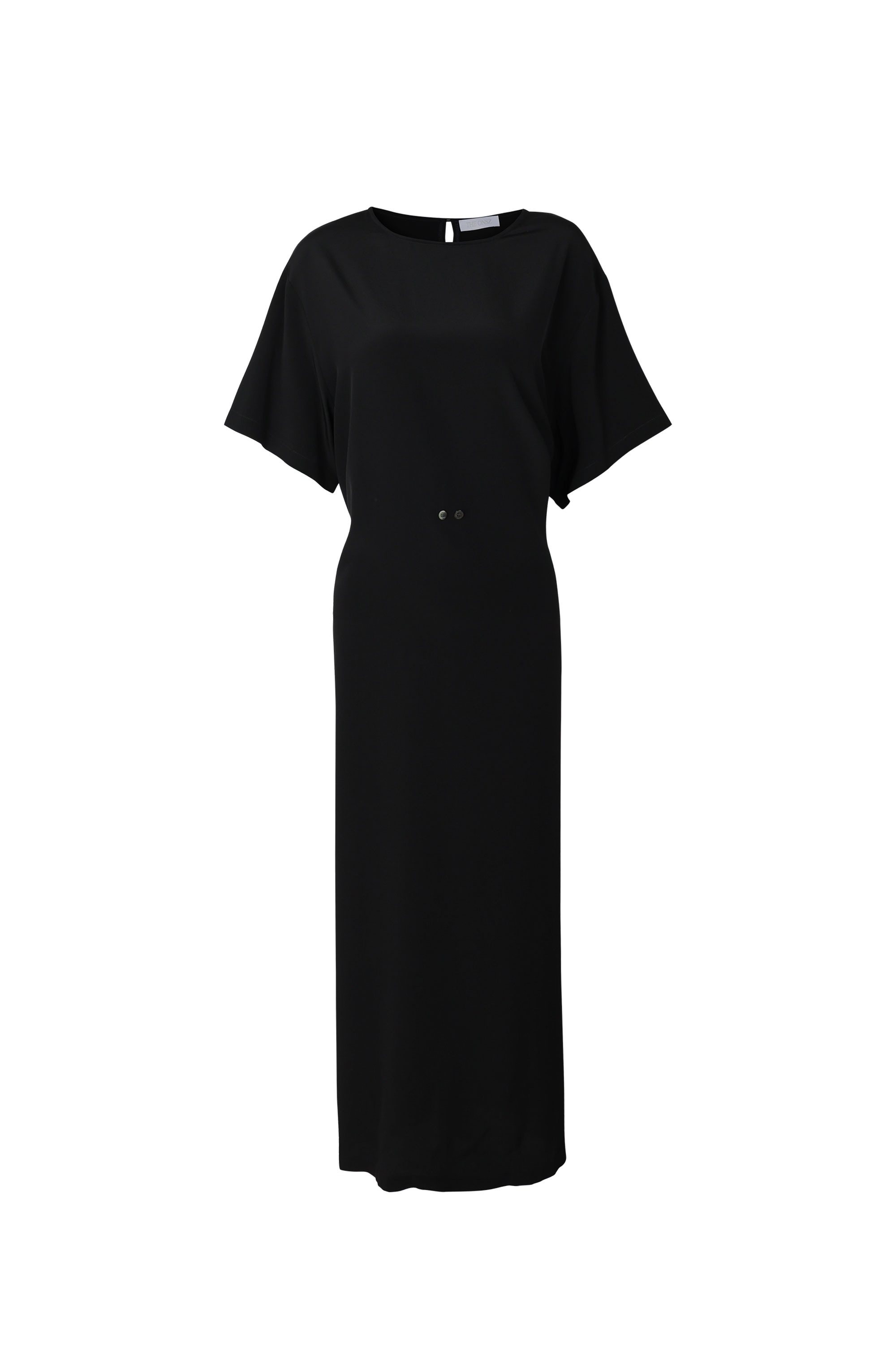 SILK LOOSEFIT BELTED DRESS[BLACK]