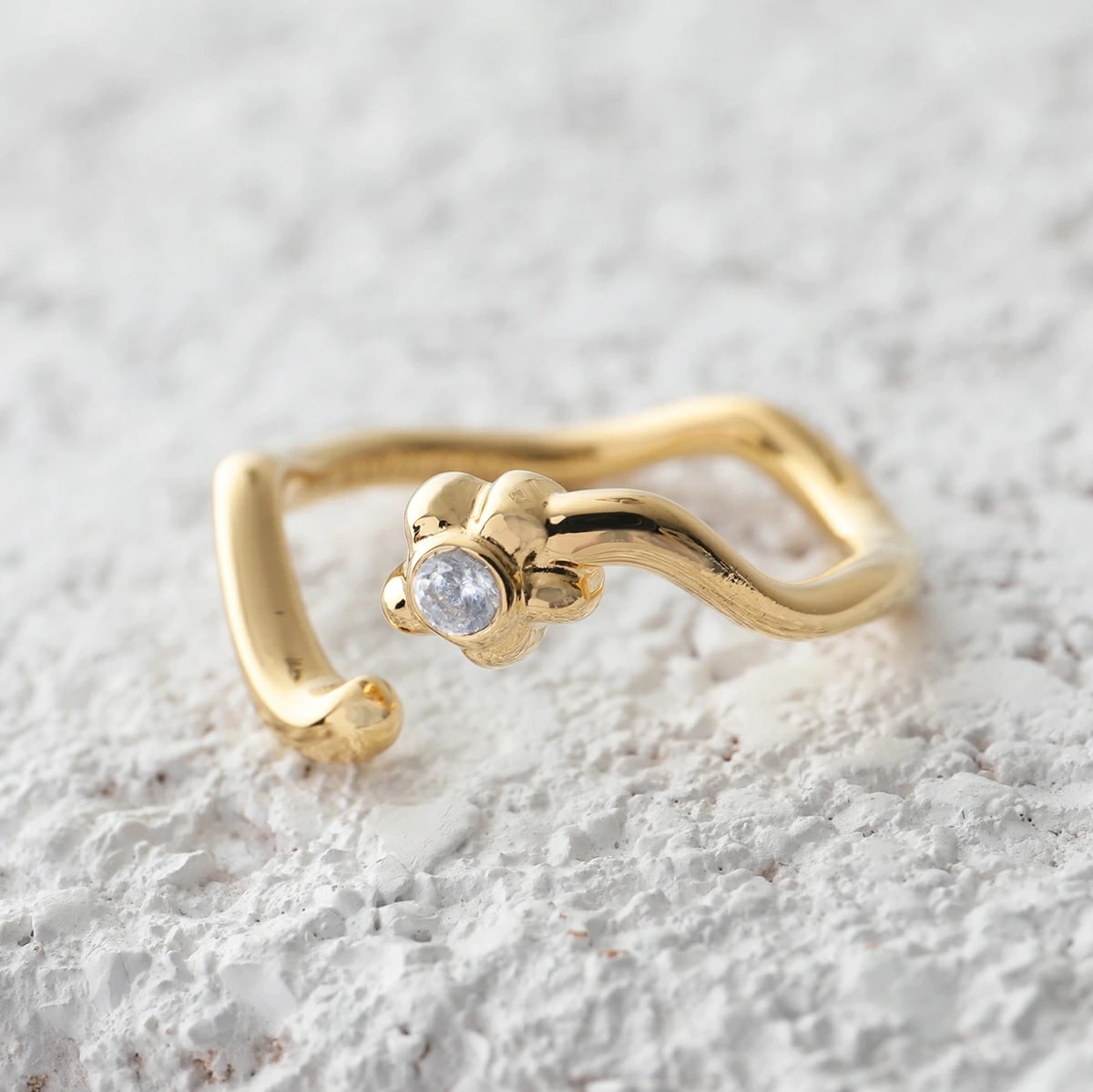 MARIA BLACK マリアブラック リング Linnea Ring リネア 500457YG レディース 指輪 オープンリング ジルコニア アクセサリー Gold-HP