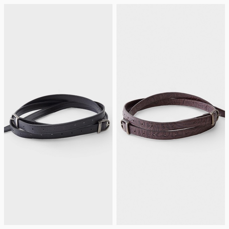 【LOW CLASSIC】26SS LEATHER TWO-WAY BUCKLE BELT : 2COLORS