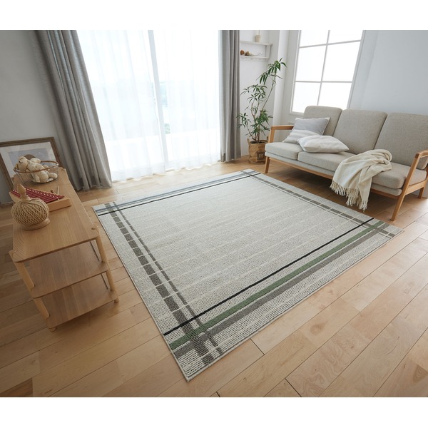 洗える ラグマット [約130x190cm アイボリー] 防ダニ コルネラグ スミノエ