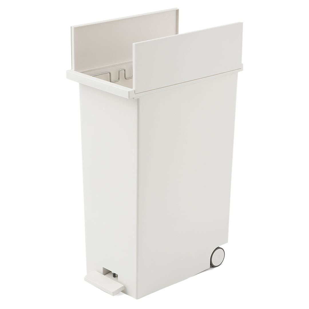 [ケユカ] テレビで紹介 両開きダストボックス LL 42L 白 キャスター付 蓋付 分別 ゴミ箱 ゴミ袋対応 ペダル式 ホワイト KEYUCA