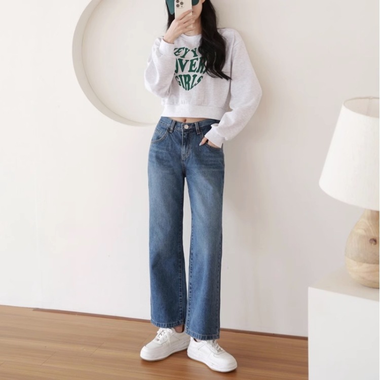 ワイドレッグパンツ レディース パンツ ボトムス デニム Gパン ロングパンツ ワイドパンツ デニムパンツ 膝上 ロング 9分丈 アンクル丈 ワイド ストレート Iライン ファスナー ポケット 9,634円