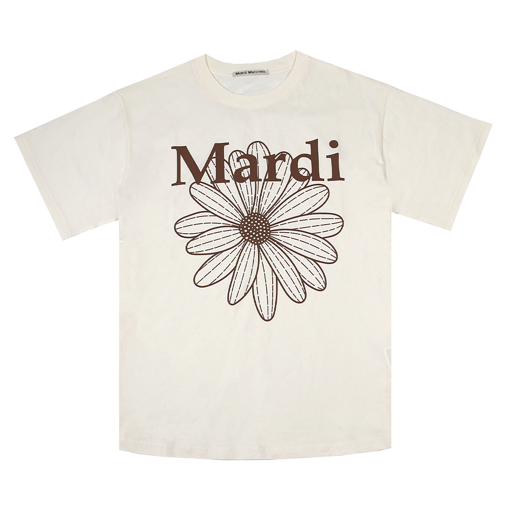 Tシャツ TSHIRT FLOWERMARDI CREAM BROWN 半袖 レディース 韓国 ファッション アパレル