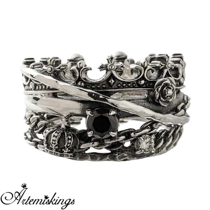 アルテミスキングス ARTEMISKINGS ミックス レイヤード シルバー リング 指輪 AKR0070