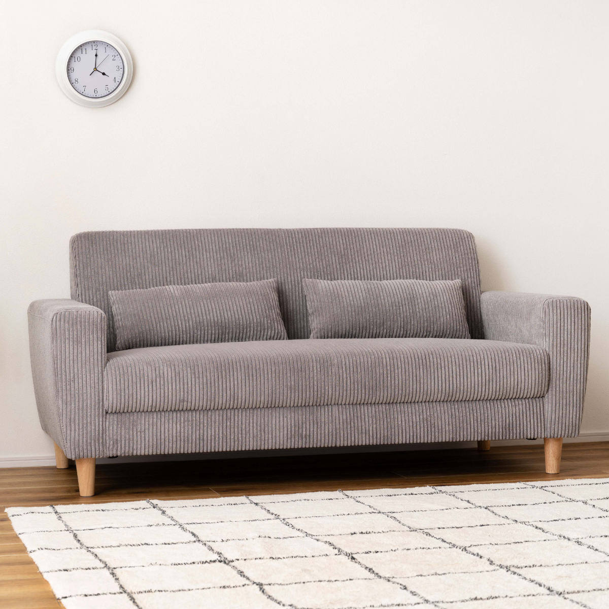 ソファ 2人掛け 幅163cm 脚取り外し可能 バレン コーデュロイ ソファー ローソファ ロー フロアソファ 2人用 完成品 北欧 おしゃれ ナチュラル シンプル モダン 木目調 開梱設置