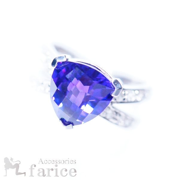 アメジストパープルカラーストーン キュービックジルコニアパヴェリング