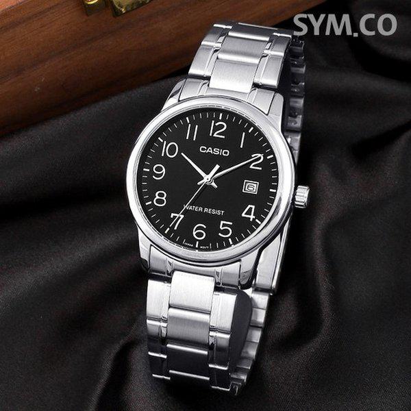 MTP-V002D-1B クラシックラウンドアナログスーツ メンズメタルウォッチ d