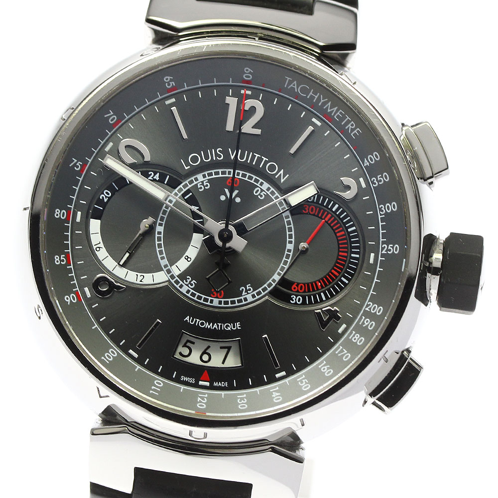 ルイヴィトン LOUIS VUITTON Q102N タンブール クロノグラフ ヴォワイヤージュ 世界888本限定 自動巻き メンズ 箱付き_795602【中古】
