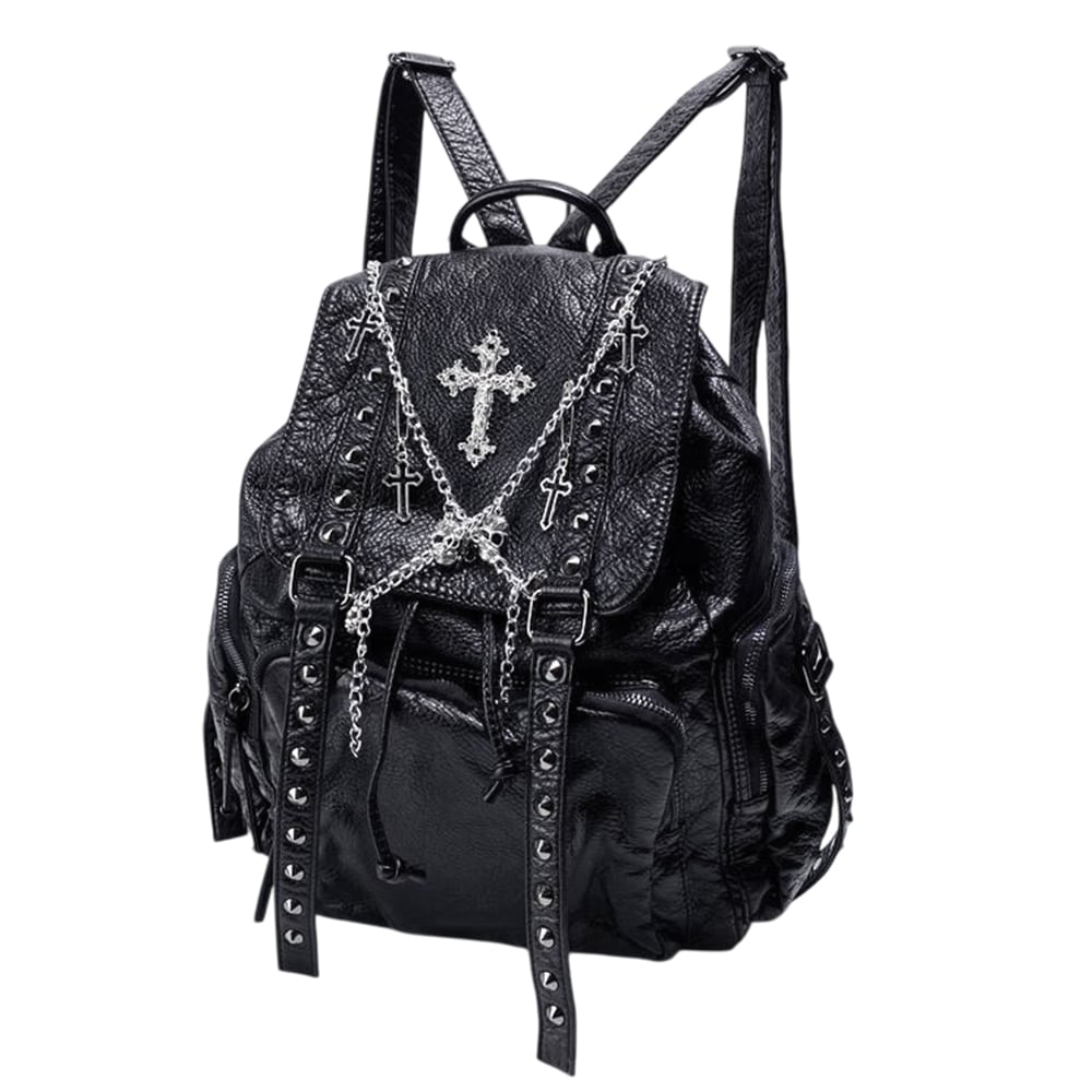 パンク リュックサック バックパック カバン 鞄 カジュアル クロス スタッズ ストリート 旅行 通勤 通学 普段使い ユニセックス ユニーク 収納 レザー スタイリッシュ
