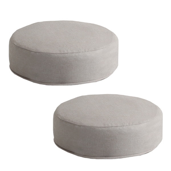 ホームテイスト SH-07-JURDSET しっとり沈むカバーリング低反発クッション 洗濯可能なクッションカバー 丸型 joue-ジュー- 同色2個SET ベージュ メーカー直送