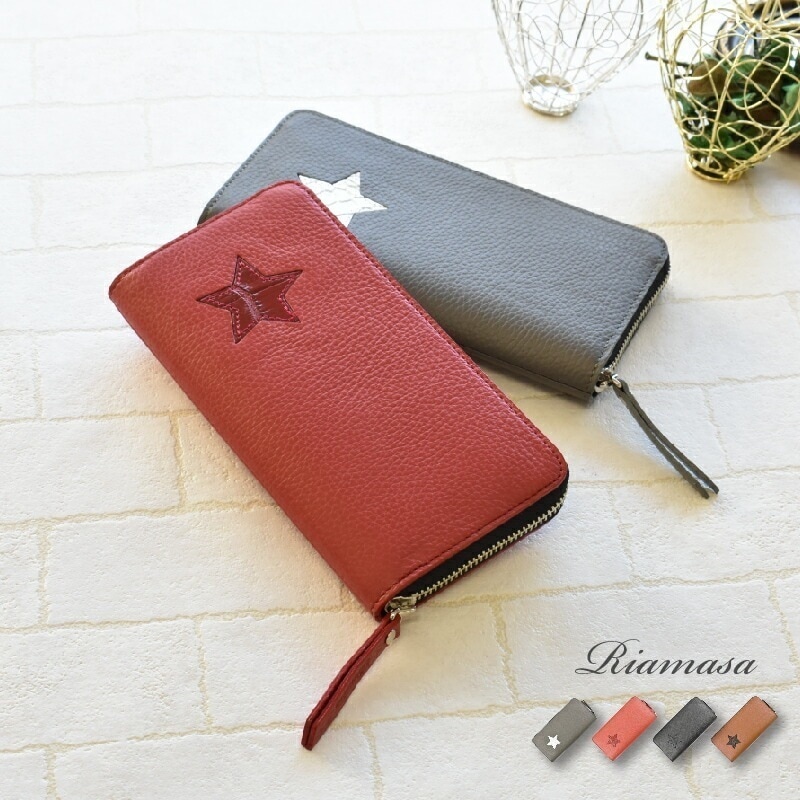 イタリアンレザー 本革 ラウンド 長財布 メンズ レディース クロコダイル プレゼント ギフト 星 ペア 一粒万倍日