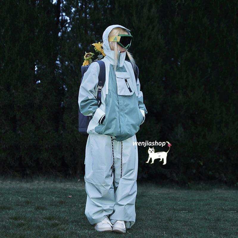 スノーボードウェア 2024 2025 上下セット メンズ レディース アウター ジャケット パンツ ズボン 緑 紫 3L ウィンタースポーツ 韓国風 防水防寒スノーウェア スキーウェア スノボウェア