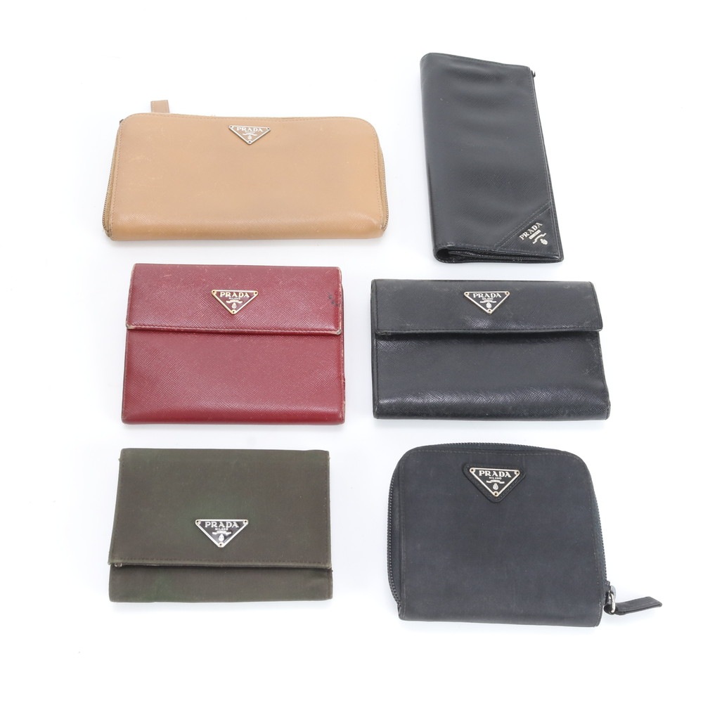 まとめ 6点 セット 三つ折り財布 三角ロゴ レザー 長財布 長財布 二つ折り ウォレット ラウンドファスナー メンズ レディース RWR EC19-9 中古
