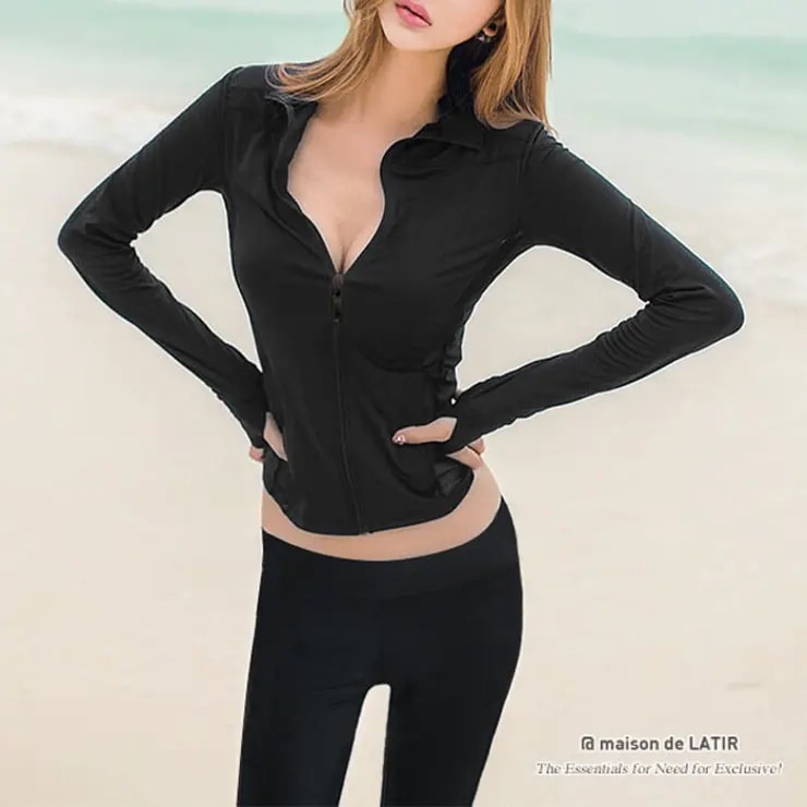 水着 長袖ラッシュガード+レギンス フィットネススイムウェア ４点セット ジム＆フィットネスでも大活躍 水着 ラッシュガード 水着体型カバー ハイウエスト 水着 大きいサイズ 水着韓国ファッション