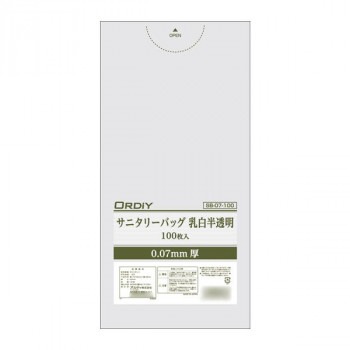 オルディ サニタリーバッグLDPE0.07mm 乳白半透明100P×20冊 Q00176004