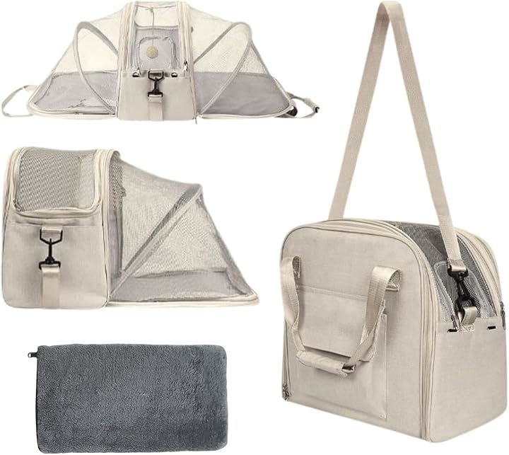 ペットキャリー 犬 猫 折りたたみ メッシュ 通気 ショルダー ハンド リュック 3WAY(ベージュ) 4,805円