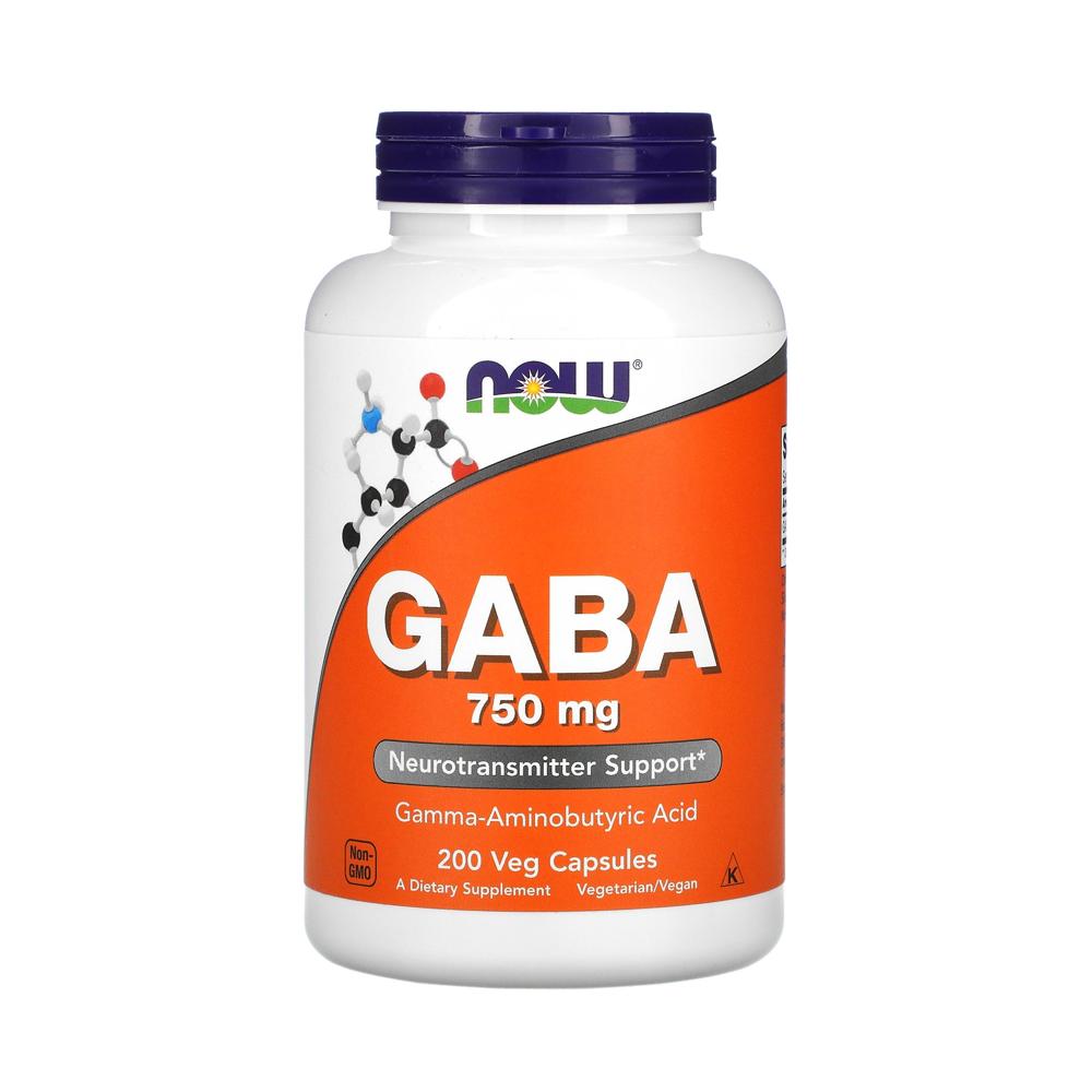 NOW Foods GABA 750mg 200の野菜カプセル